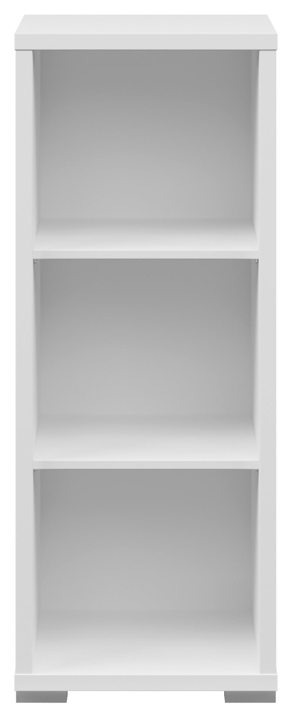 AKTENREGAL Weiß  - Silberfarben/Weiß, KONVENTIONELL, Holzwerkstoff/Kunststoff (43/107,2/39,5cm) - Voleo