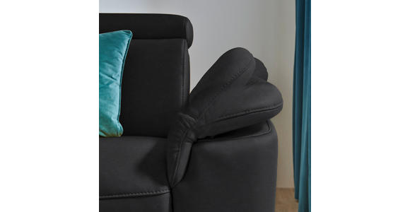 ECKSOFA in Echtleder Schwarz  - Schwarz, Design, Leder/Metall (239/289cm) - Cantus