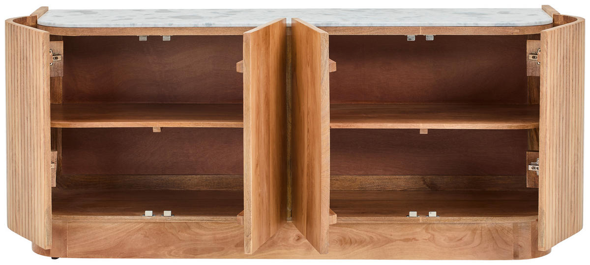 SIDEBOARD  170/75/45 cm  - Silberfarben/Naturfarben, Design, Holz/Stein (170/75/45cm) - Livetastic