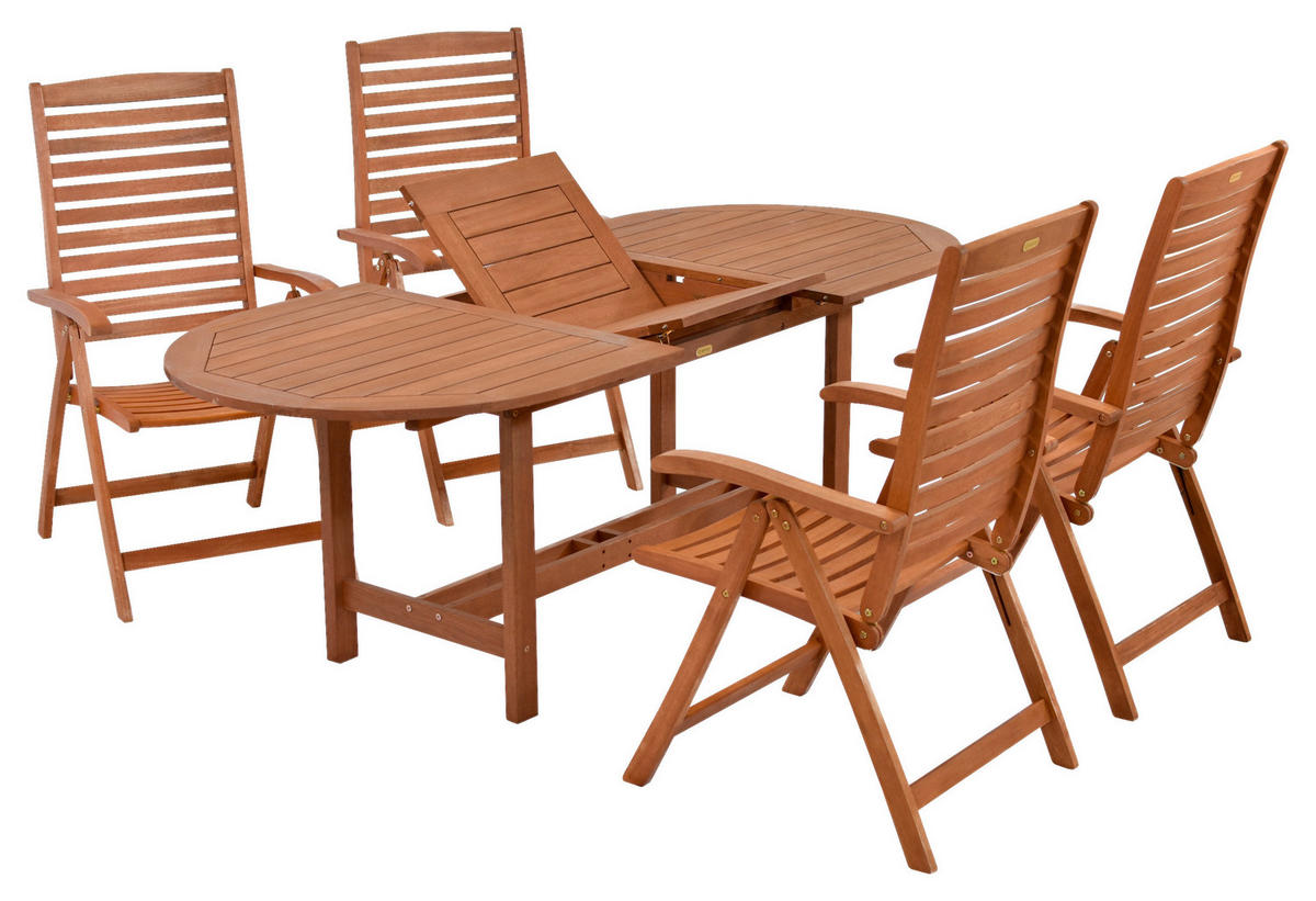 GARTENTISCHGRUPPE  - Akaziefarben, ROMANTIK / LANDHAUS, Holz - Gardenson