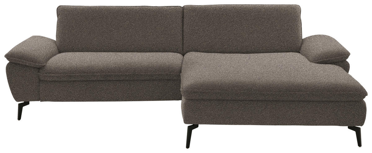 ECKSOFA  in Webstoff Braun  295/197 cm  - Schwarz/Braun, Design, Textil/Metall (295/197cm) - Valdera