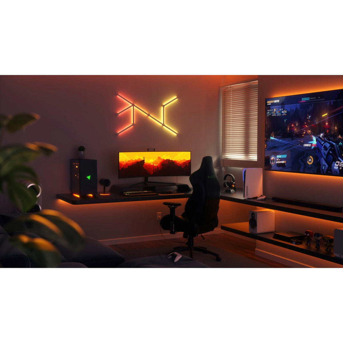 NANOLEAF LINES 9ER SET NANOLEAF 28/0,8/2 cm   - Weiß, Basics, Kunststoff (28/0,8/2cm) - P & B