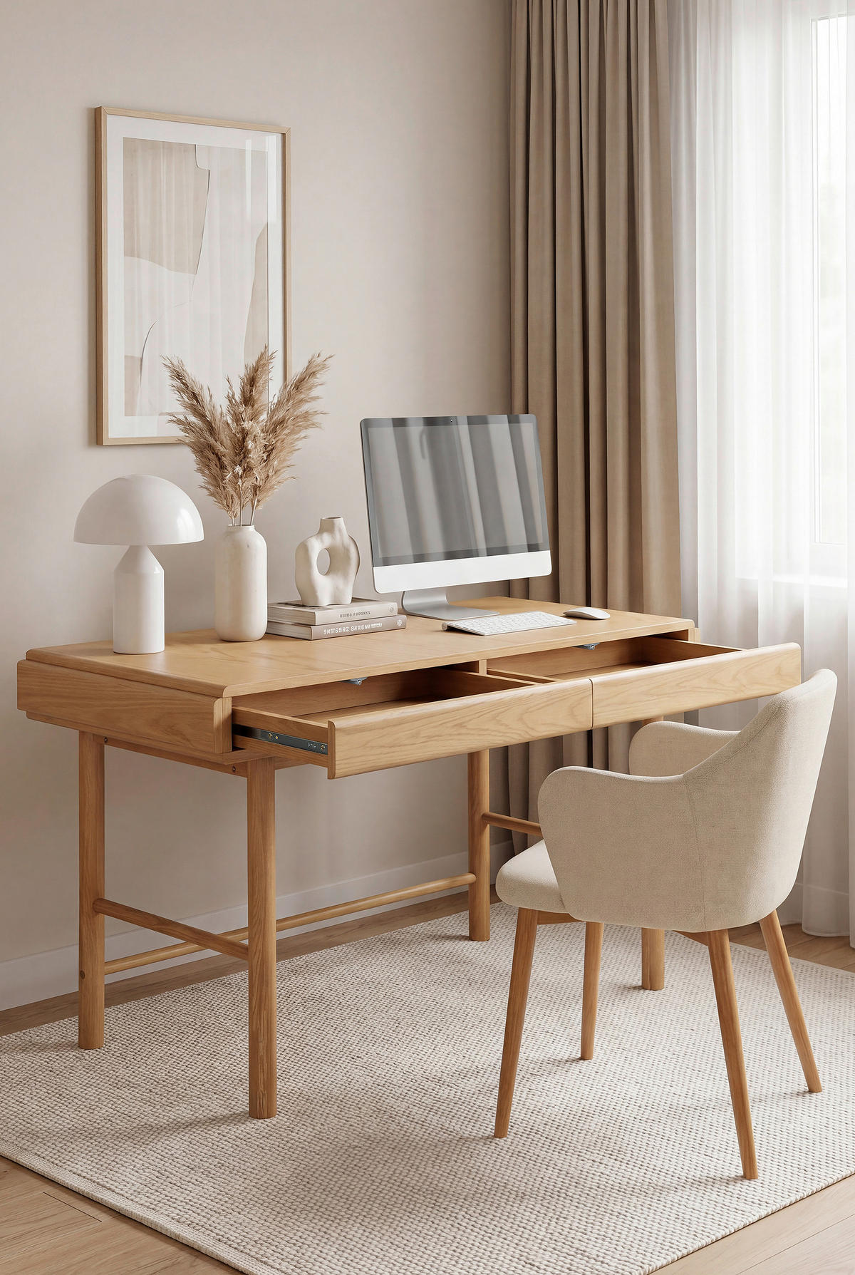 SCHREIBTISCH  Naturfarben  - Naturfarben, MODERN, Holz/Holzwerkstoff (120/75/60cm) - MID.YOU