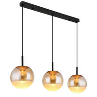 LED-HÄNGELEUCHTE 106/25/130 cm  - Messingfarben/Schwarz, KONVENTIONELL, Glas/Kunststoff (106/25/130cm)