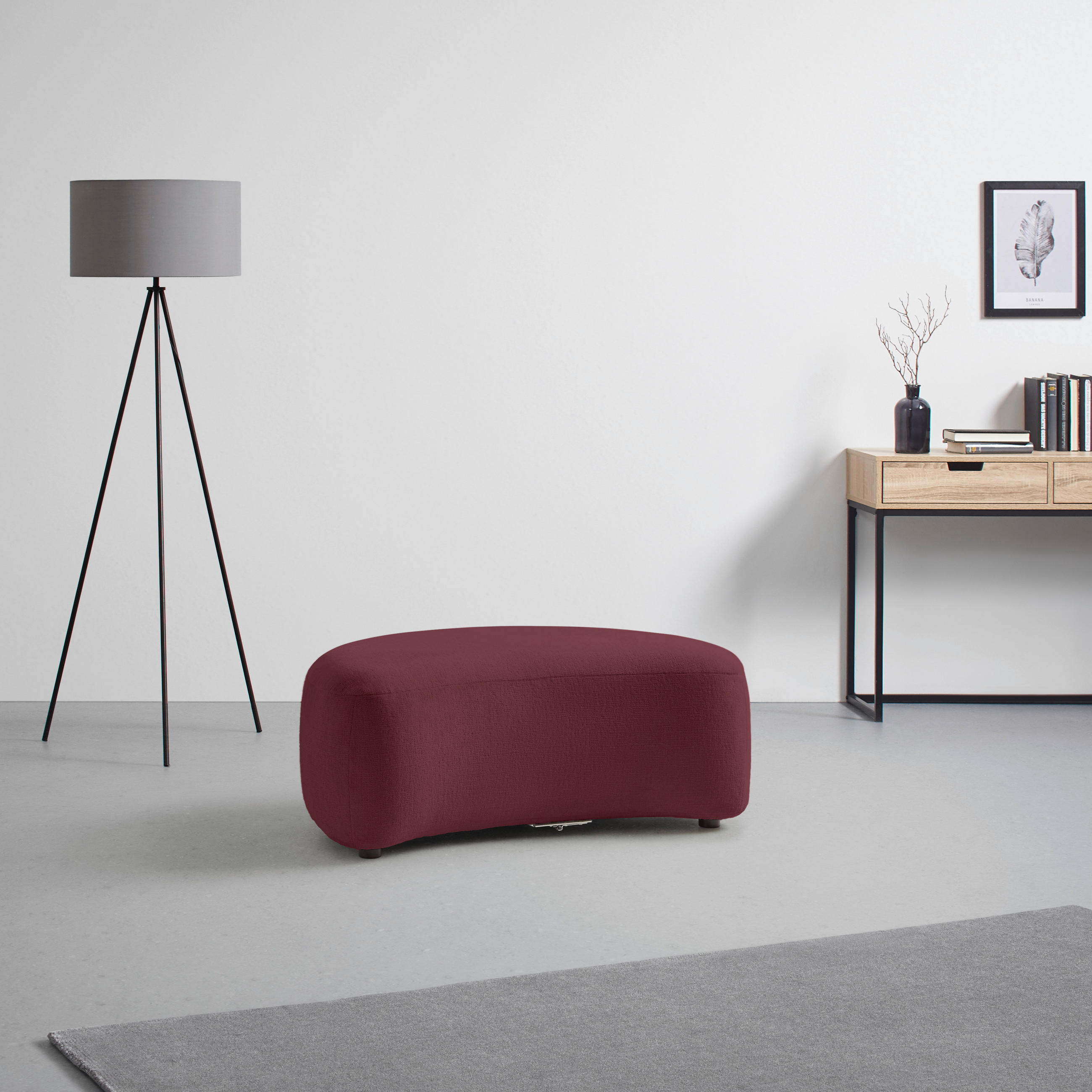 PALL i textil bordeaux  - bordeaux/svart, Modern, textil/plast (102/42/66cm) - MID.YOU