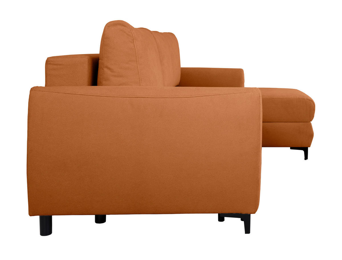 ECKSOFA Moli Rostfarben Mikrofaser  - Rostfarben/Schwarz, Design, Textil/Metall (236/148cm) - MID.YOU