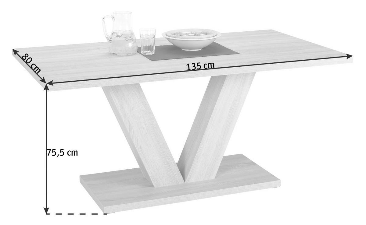 TRPEZARIJSKI STO  sonoma hrast   - sonoma hrast, Konvencionalno, pločasti materijal (135/80/75,5cm) - Carryhome