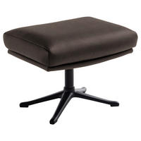 HOCKER in Leder Dunkelbraun  - Dunkelbraun/Schwarz, Design, Leder/Metall (54/41/41cm) - home24