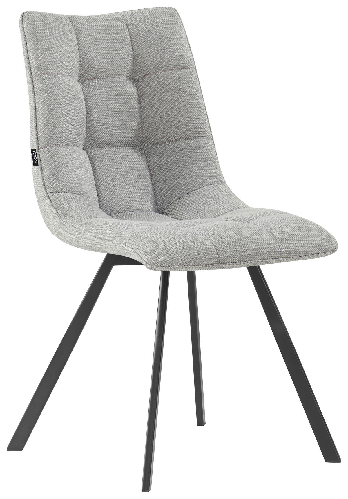 STUHL - Hellgrau/Schwarz, Design, Textil/Metall (47/86/61cm) - Xora