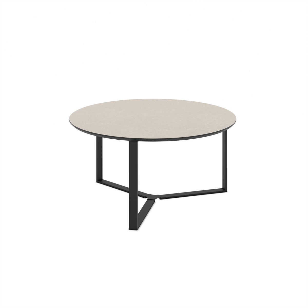 COUCHTISCH 80/80/45 cm rund Kaschmir  - Kaschmir/Schwarz, Design, Holzwerkstoff/Metall (80/80/45cm) - Livetastic