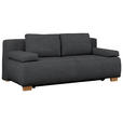 BOXSPRINGSOFA  in Webstoff Dunkelgrau  - Dunkelgrau/Naturfarben, Design, Holz/Textil (205/93/108cm) - Venda