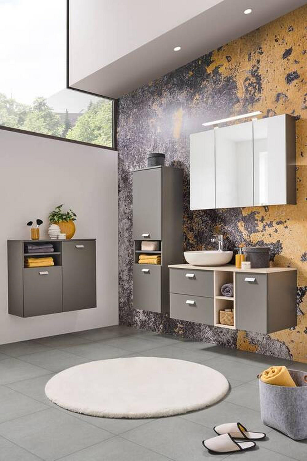 MIDISCHRANK 40,3/138,3/32 cm  - Silberfarben/Grau, MODERN, Holzwerkstoff/Metall (40,3/138,3/32cm) - Stylife