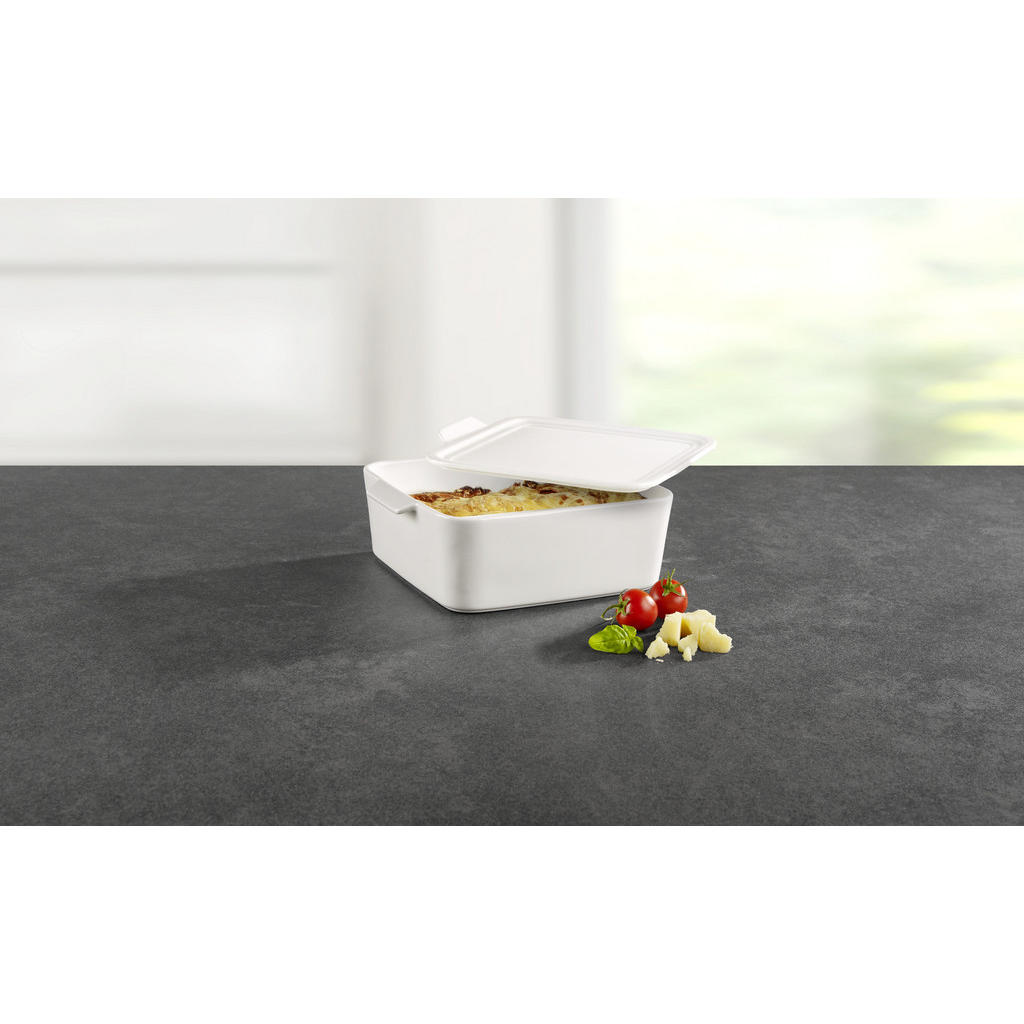 Thumbnail - Homeware Profession. Auflaufform, Weiß, Keramik, 1,6 L, quadratisch, 20x9.3x22.5 cm, Lfgb, backofengeeignet, mikrowellen...