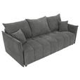 SCHLAFSOFA Plüsch Grau  inkl. Zierkissen, Rückenkissen, Bettkasten, Schlaffunktion, Rücken echt, Liegefläche im Originalstoff  - Schwarz/Grau, KONVENTIONELL, Kunststoff/Textil (200/73/105cm) - Carryhome