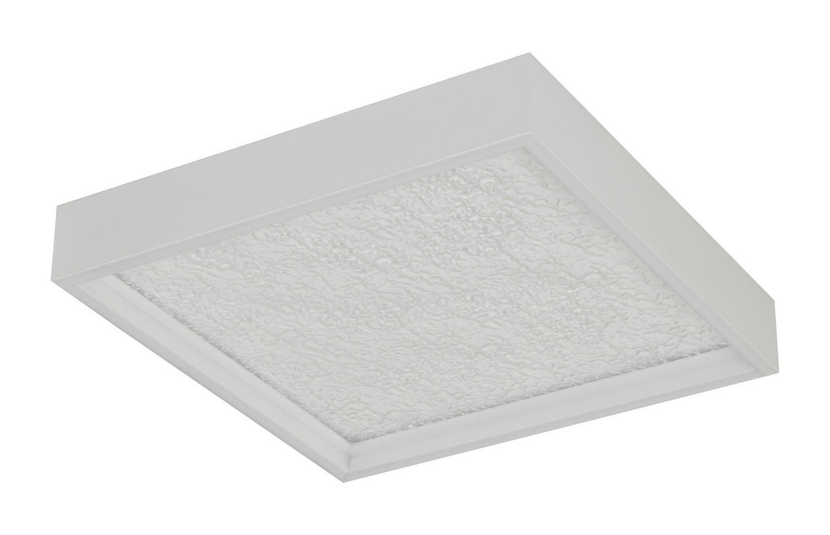 LED-DECKENLEUCHTE Bormes 40/40/6,5 cm  - Weiß, Design, Kunststoff/Metall (40/40/6,5cm)