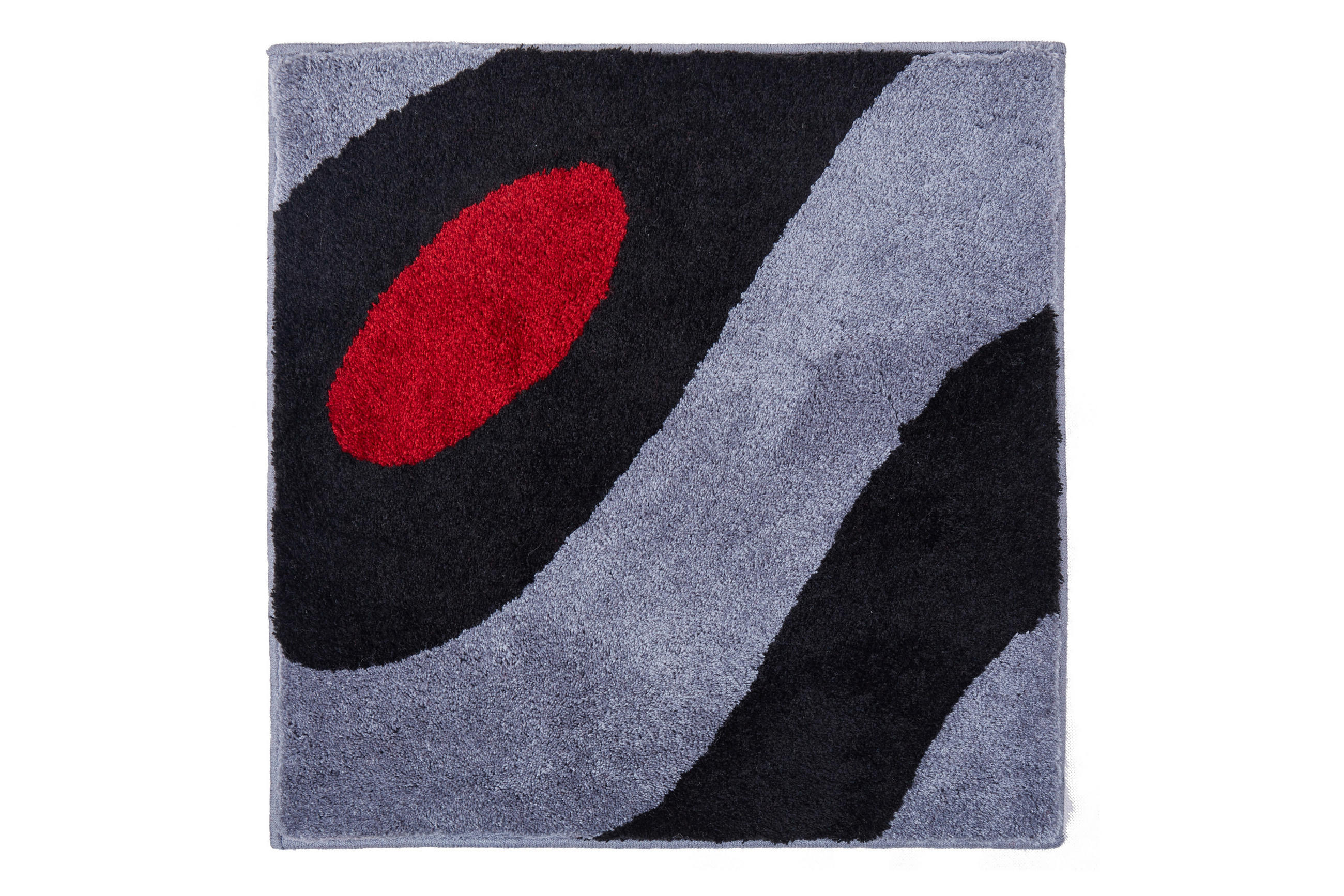 BADTEPPICH Grau, Schwarz 60/60 cm  - Schwarz/Grau, Basics, Kunststoff/Textil (60/60cm) - Grund