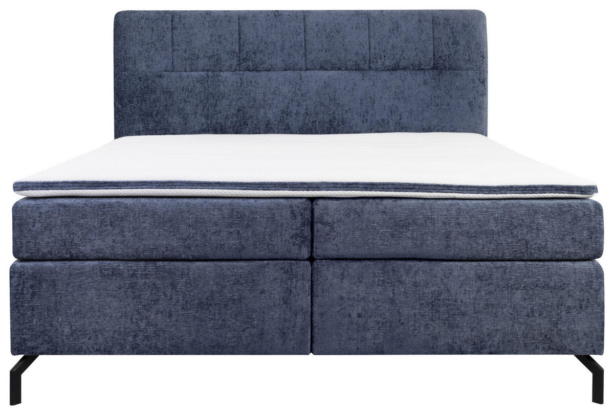 BOXSPRINGBETT 160/200 cm  in Blau  - Blau/Schwarz, Design, Textil/Metall (160/200cm) - Esposa