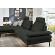 ECKSOFA in Echtleder Dunkelgrün  180/310 cm  - Dunkelgrün/Schwarz, Design, Leder/Metall (180/310cm) - Dieter Knoll