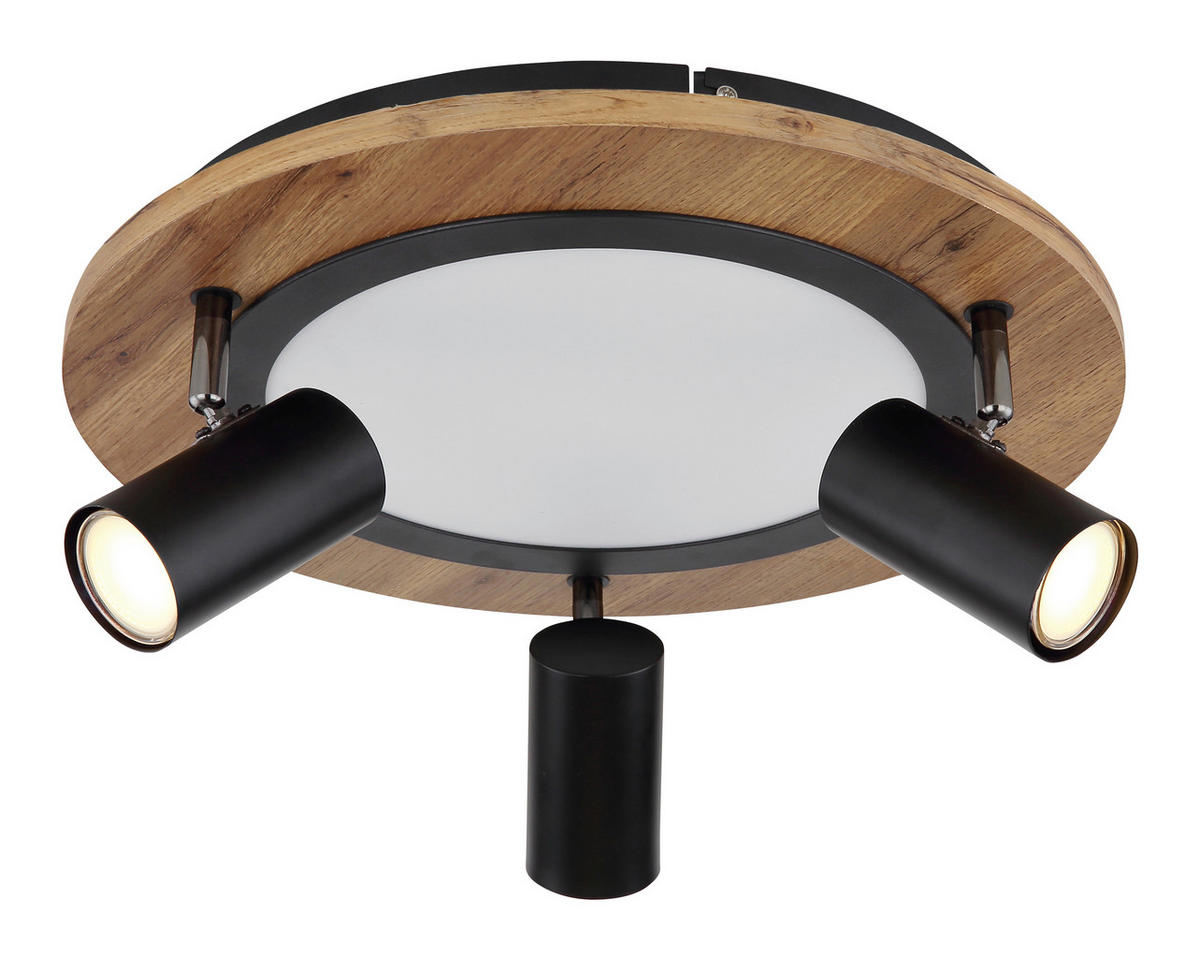 PLAFONIERĂ CU LED - opal/maro închis, Design, plastic/metal (40/18cm)