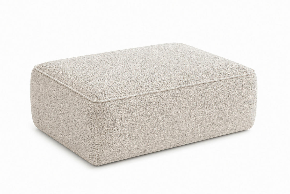 HOCKER in Textil, Holzwerkstoff Sandfarben  - Sandfarben/Schwarz, KONVENTIONELL, Holzwerkstoff/Kunststoff (105/43/65cm) - Livetastic