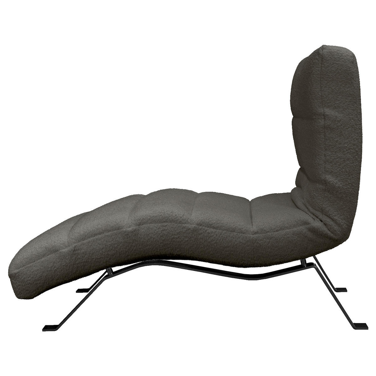 RELAXLIEGE SWING Bouclé Anthrazit  - Anthrazit/Schwarz, Design, Textil/Metall (65/65-95/171cm) - Livetastic