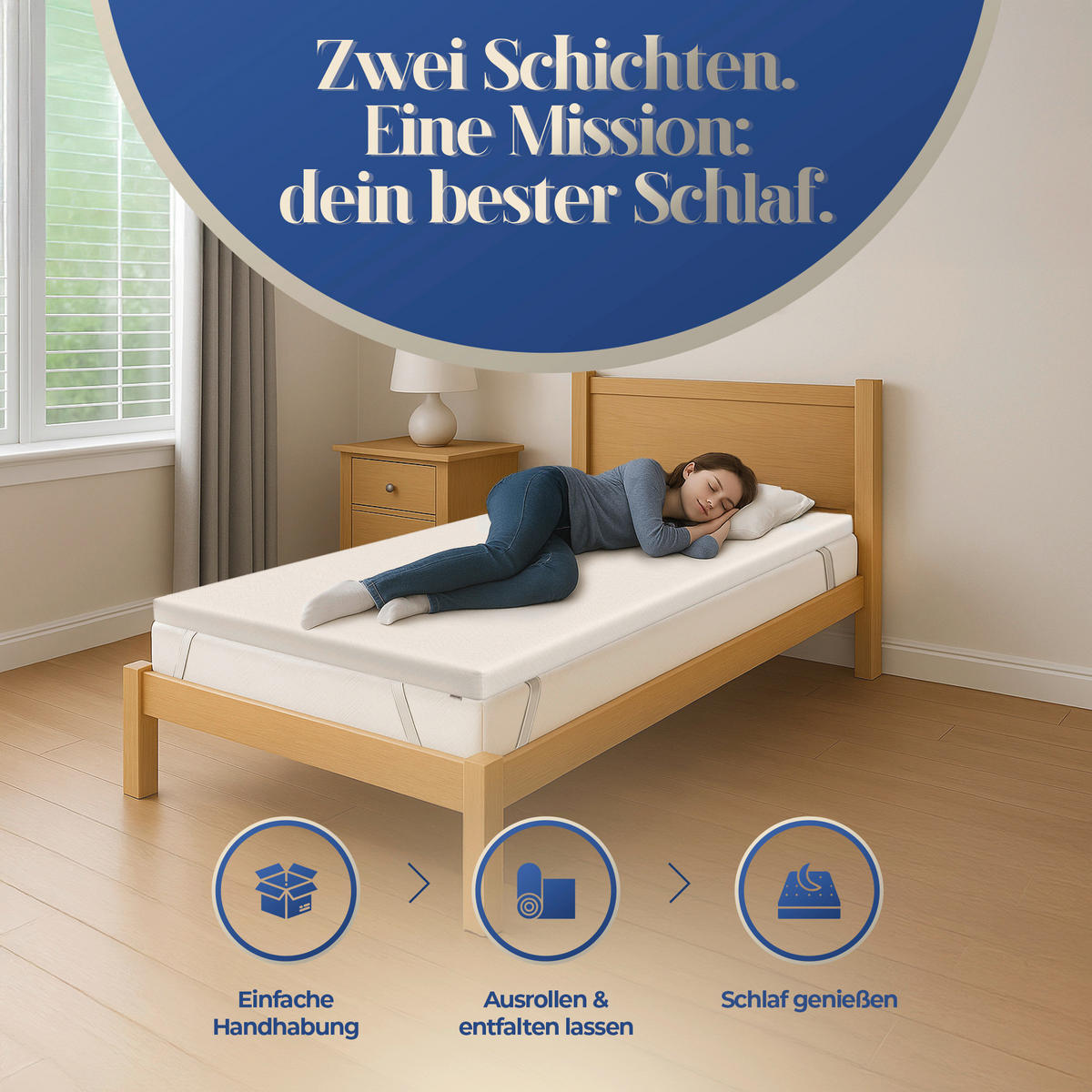 TOPPER 160/200 cm Höhe ca. 7 cm  - Weiß, Basics, Textil (160/200cm) - Chameo