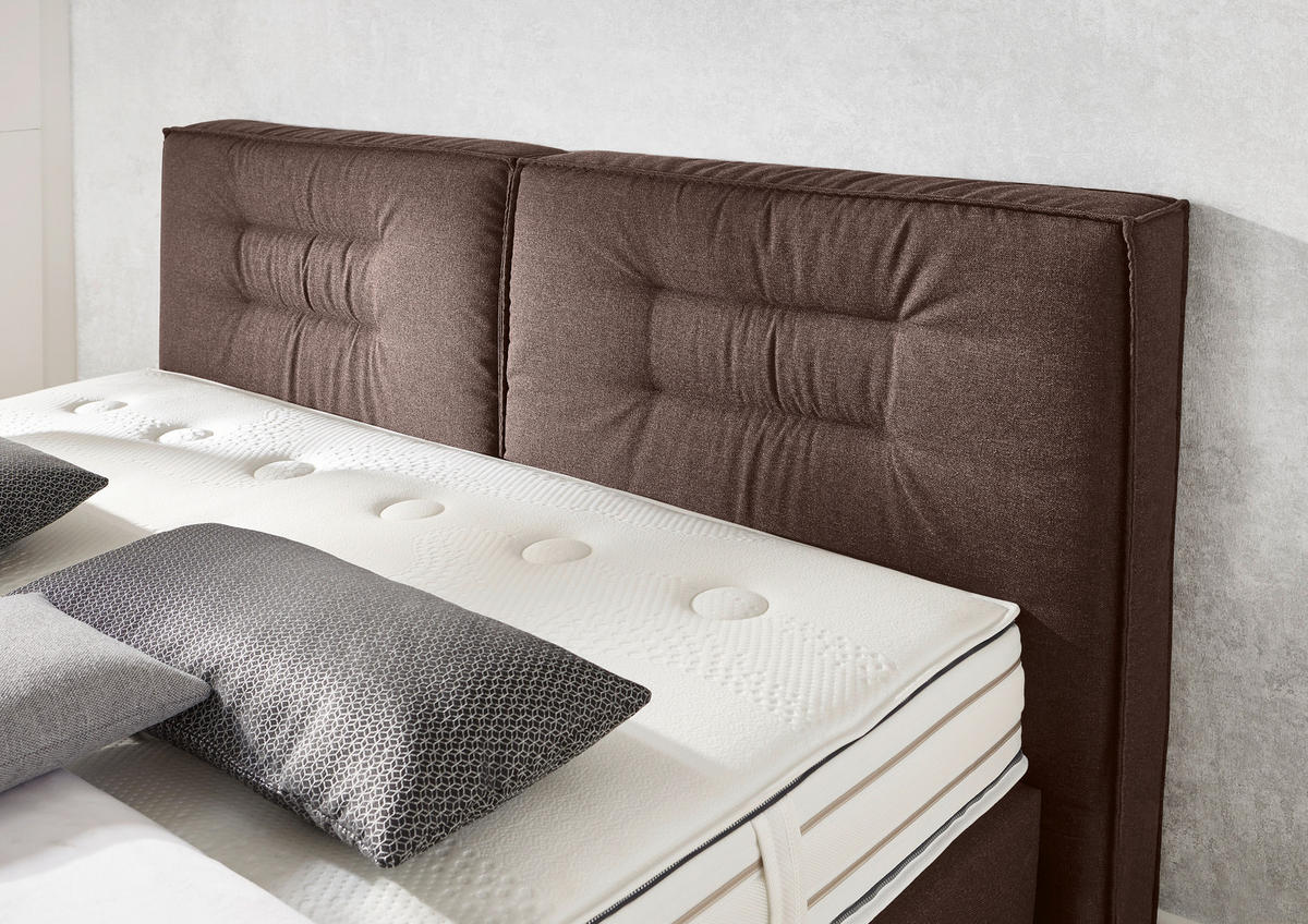 BOXSPRINGBETT 180/200 cm  in Dunkelbraun  - Chromfarben/Dunkelbraun, Konventionell, Textil (180/200cm) - Dieter Knoll