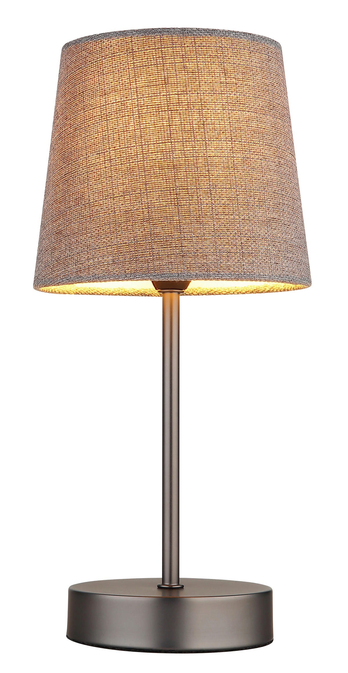 TISCHLEUCHTE Joris 15/32 cm  - Schwarzchrom/Schwarz, Design, Kunststoff/Textil (15/32cm) - Globo