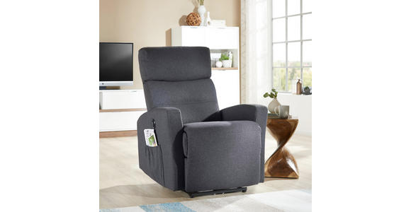 FERNSEHSESSEL in Metall, Textil Anthrazit - Anthrazit/Weiß, KONVENTIONELL, Textil/Metall (76/87-102/93-156cm) - Carryhome