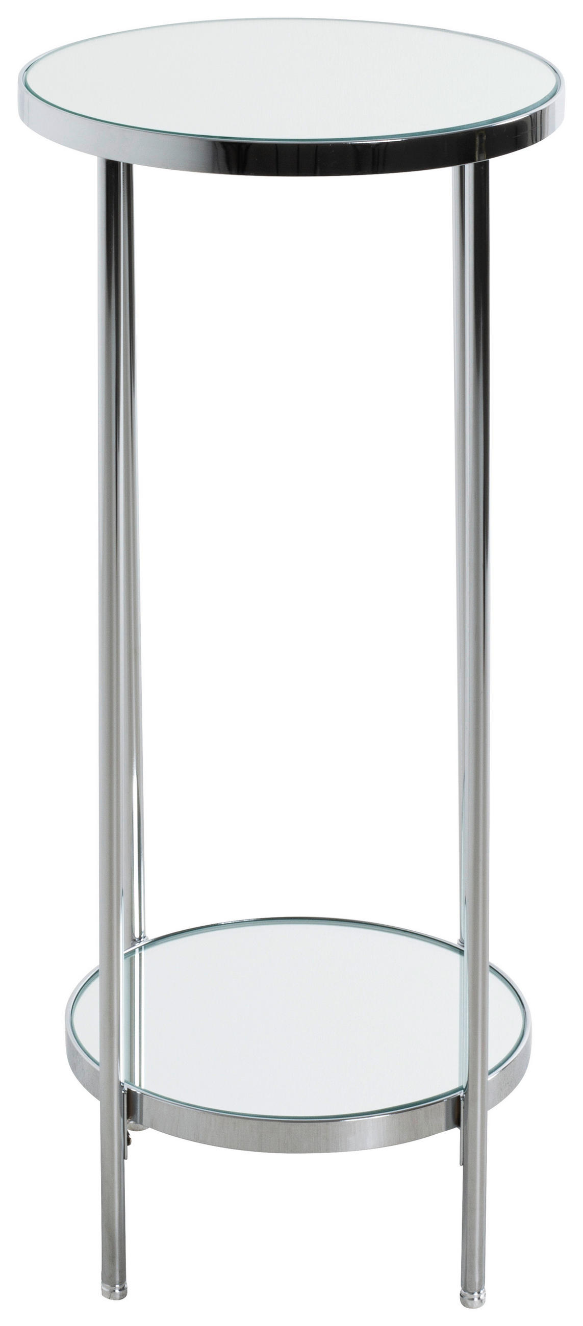 BEISTELLTISCH 28/28/66 cm Chromfarben rund  - Chromfarben, MODERN, Glas/Metall (28/28/66cm)