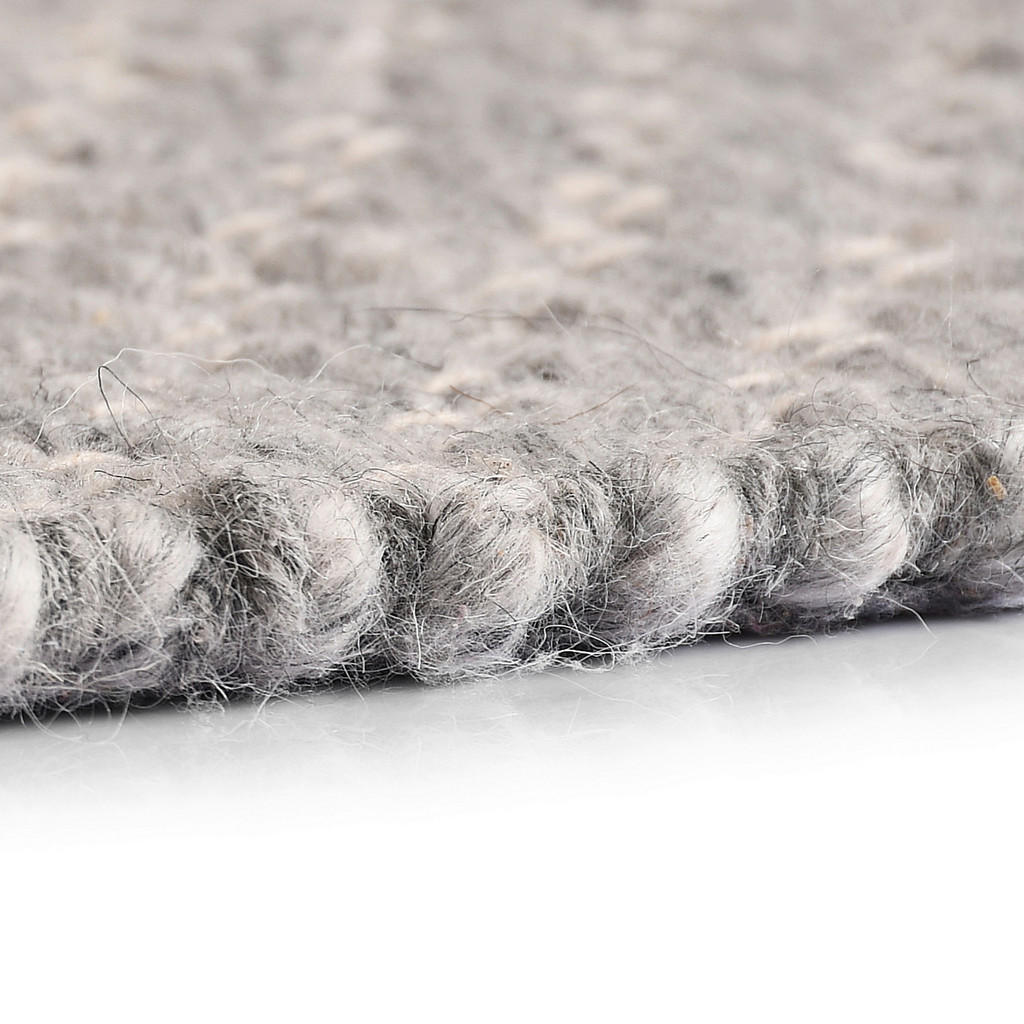 Thumbnail - Wollteppich, Grau, Textil, Uni, rechteckig, 190x290 cm, Oeko-Tex® Standard 100, rutschfest, pflegeleicht, leicht zusamme...