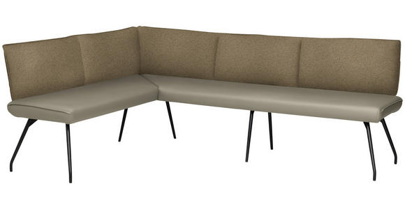 ECKBANK 165/225 cm  in Graubraun  - Graubraun/Schwarz, Design, Textil/Metall (165/225cm) - Moderano