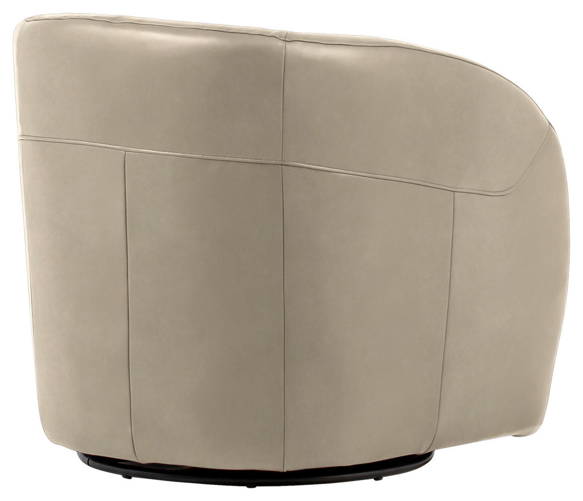 SESSEL in Echtleder Ecru  - Ecru/Schwarz, Design, Leder/Kunststoff (80/78/82cm) - Celina