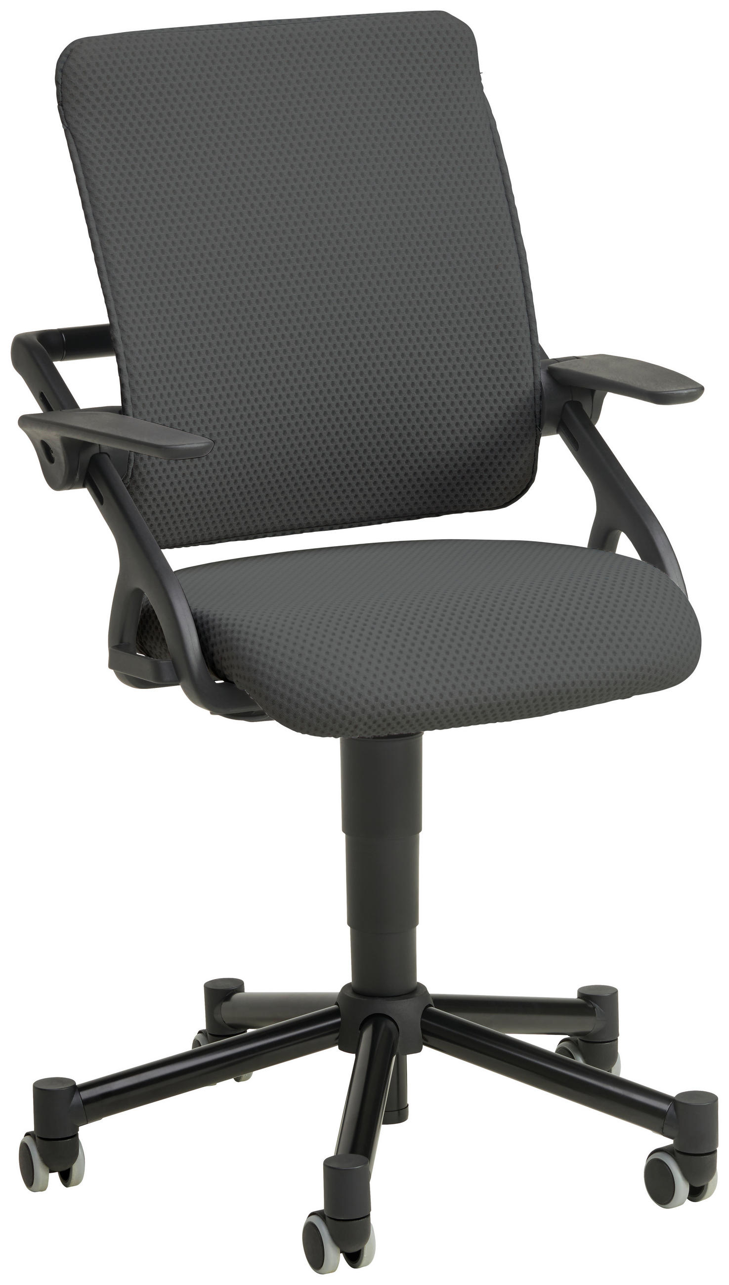 JUGENDDREHSTUHL Netzbespannung Grau, Schwarz  - Schwarz/Grau, KONVENTIONELL, Kunststoff/Textil (58/83-97/60cm) - Paidi