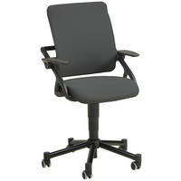 JUGENDDREHSTUHL Netzbespannung Grau, Schwarz  - Schwarz/Grau, KONVENTIONELL, Kunststoff/Textil (58/83-97/60cm) - Paidi