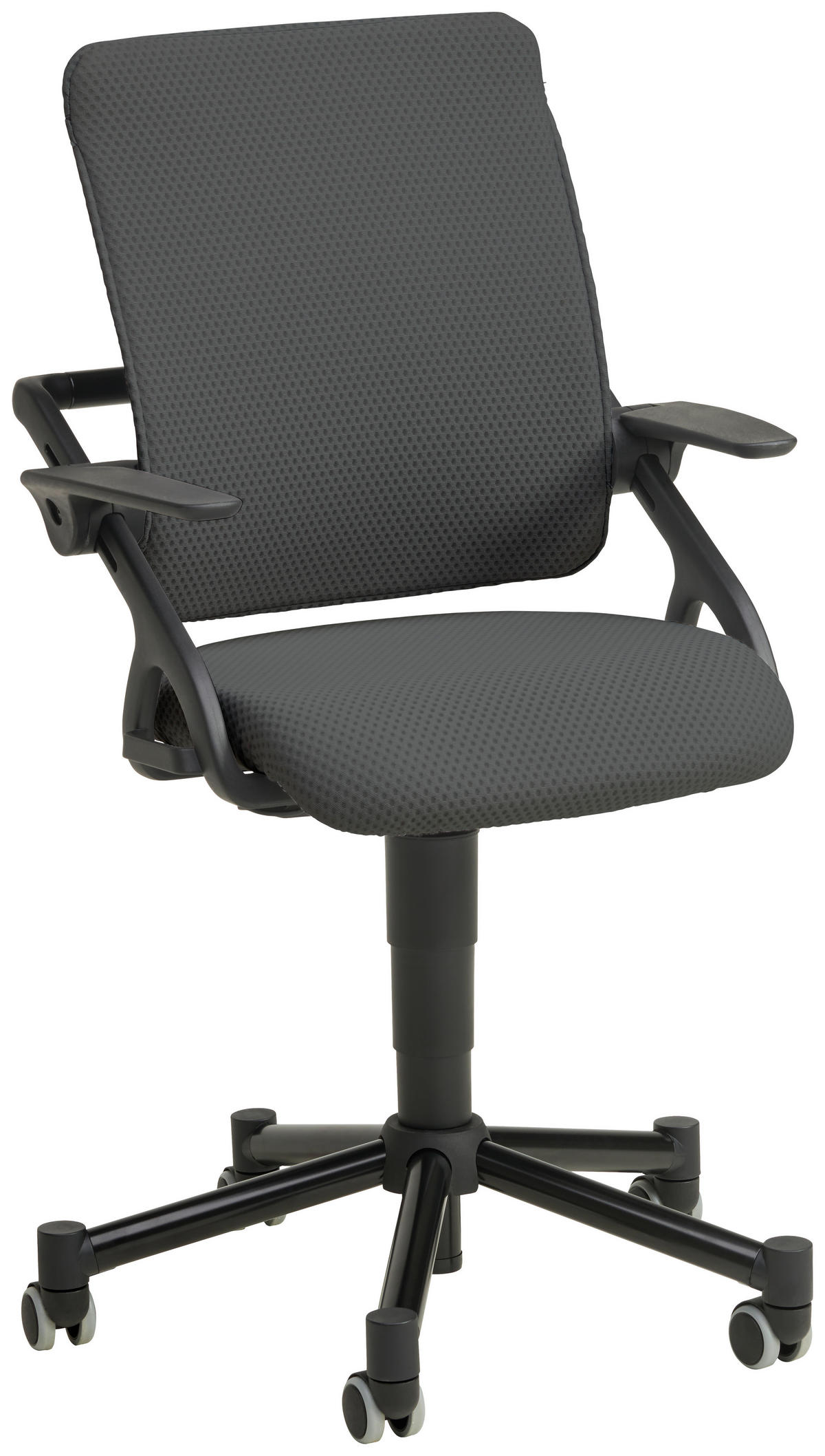 JUGENDDREHSTUHL Netzbespannung Grau, Schwarz  - Schwarz/Grau, KONVENTIONELL, Kunststoff/Textil (58/83-97/60cm) - Paidi