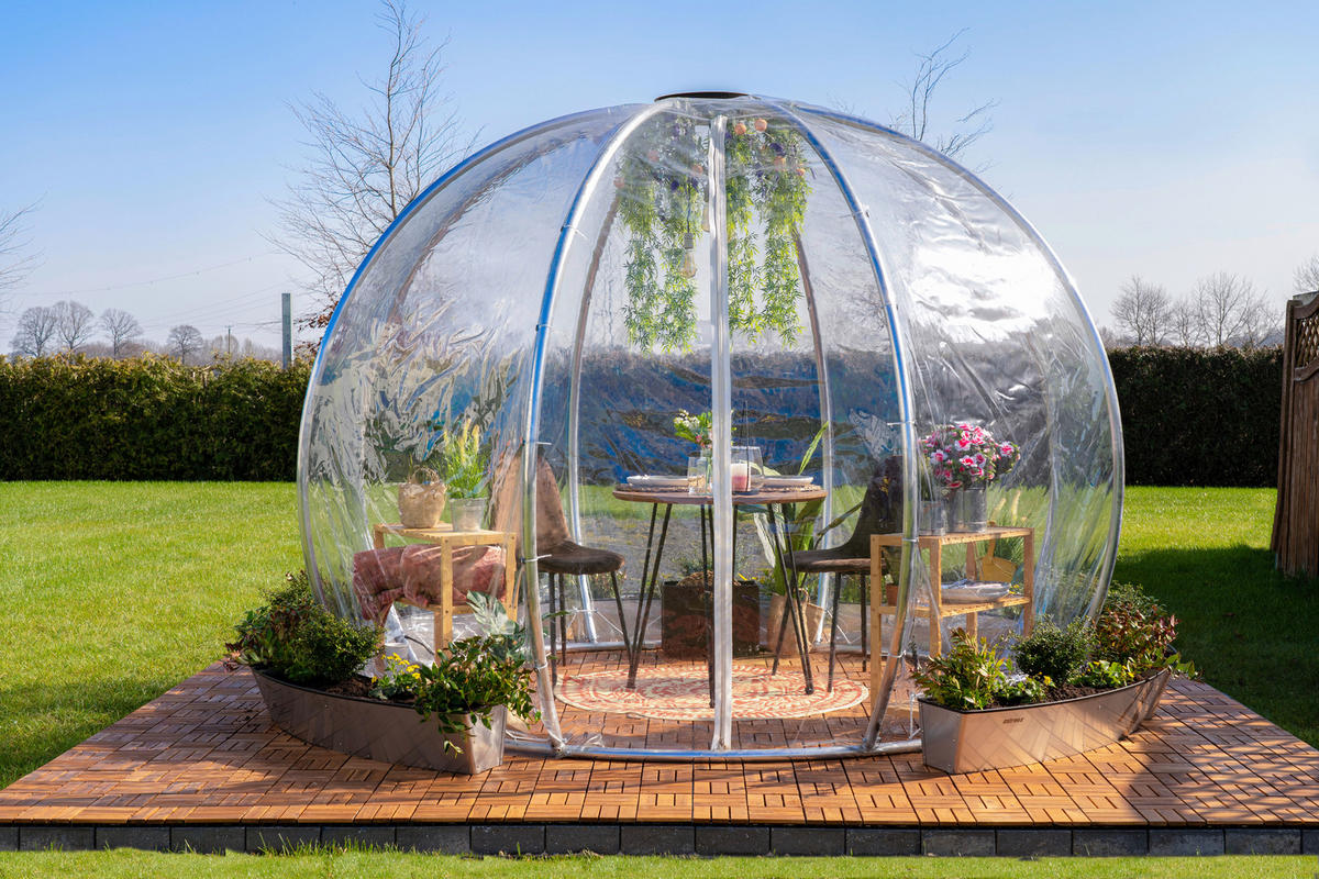 PAVILLON 372/250/372 cm Aluminium  - Transparent/Silberfarben, Basics, Kunststoff/Metall (372/250/372cm)
