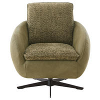 SESSEL in Flachgewebe Echtleder Dunkelgrün  - Dunkelgrün/Beige, Design, Leder/Textil (83/85/83cm) - Koinor