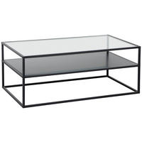 COUCHTISCH 110/60/43 cm rechteckig Schwarz  - Schwarz, Design, Glas/Holzwerkstoff (110/60/43cm) - Boxxx