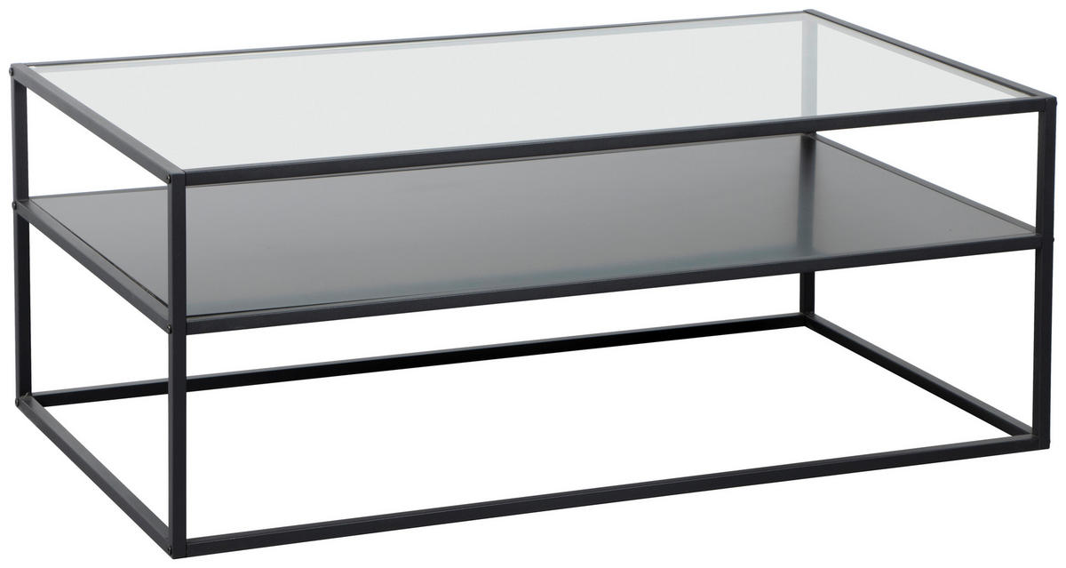 COUCHTISCH 110/60/43 cm rechteckig Schwarz  - Schwarz, Design, Glas/Holzwerkstoff (110/60/43cm) - Boxxx