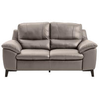 2-SITZER-SOFA in Kombination Echtleder/Lederlook Grau  - Wengefarben/Grau, Design, Leder/Holz (174/97/95cm) - Livetastic