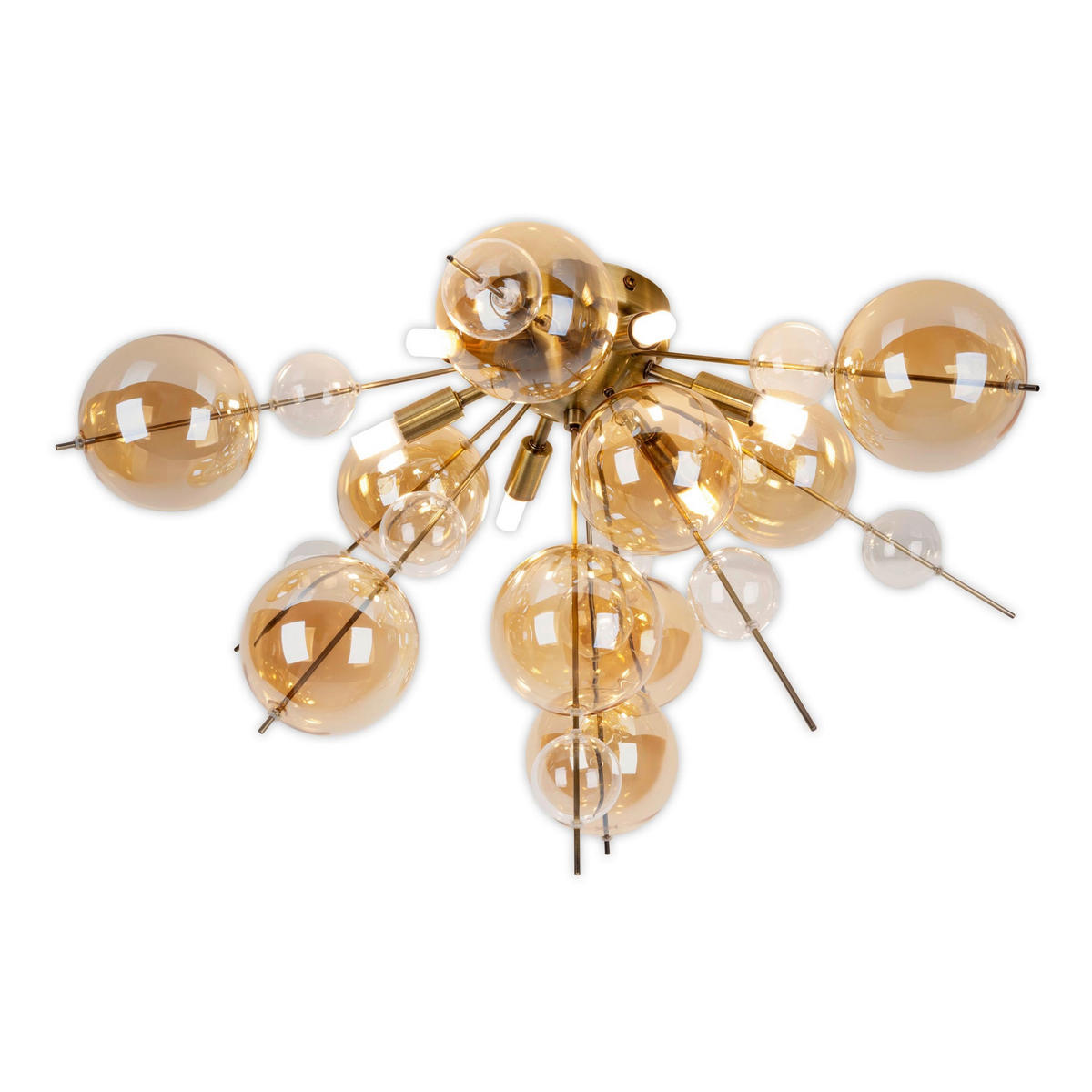 DECKENLEUCHTE Explosion 57/38 cm   - Karamell, Design, Glas/Metall (57/38cm) - Näve