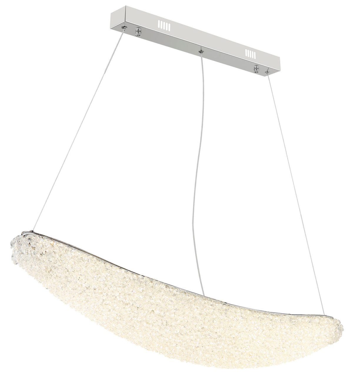 LED-HÄNGELEUCHTE Kristalla 105/19/120 cm  - Klar/Chromfarben, Design, Glas/Metall (105/19/120cm) - Globo