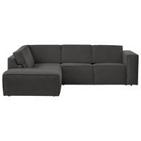 ECKSOFA in Struktur Anthrazit  - Anthrazit/Schwarz, Modern, Kunststoff/Textil (220/275cm) - Trendmanufaktur