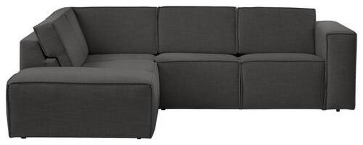 ECKSOFA in Struktur Anthrazit  - Anthrazit/Schwarz, Modern, Kunststoff/Textil (220/275cm) - Trendmanufaktur