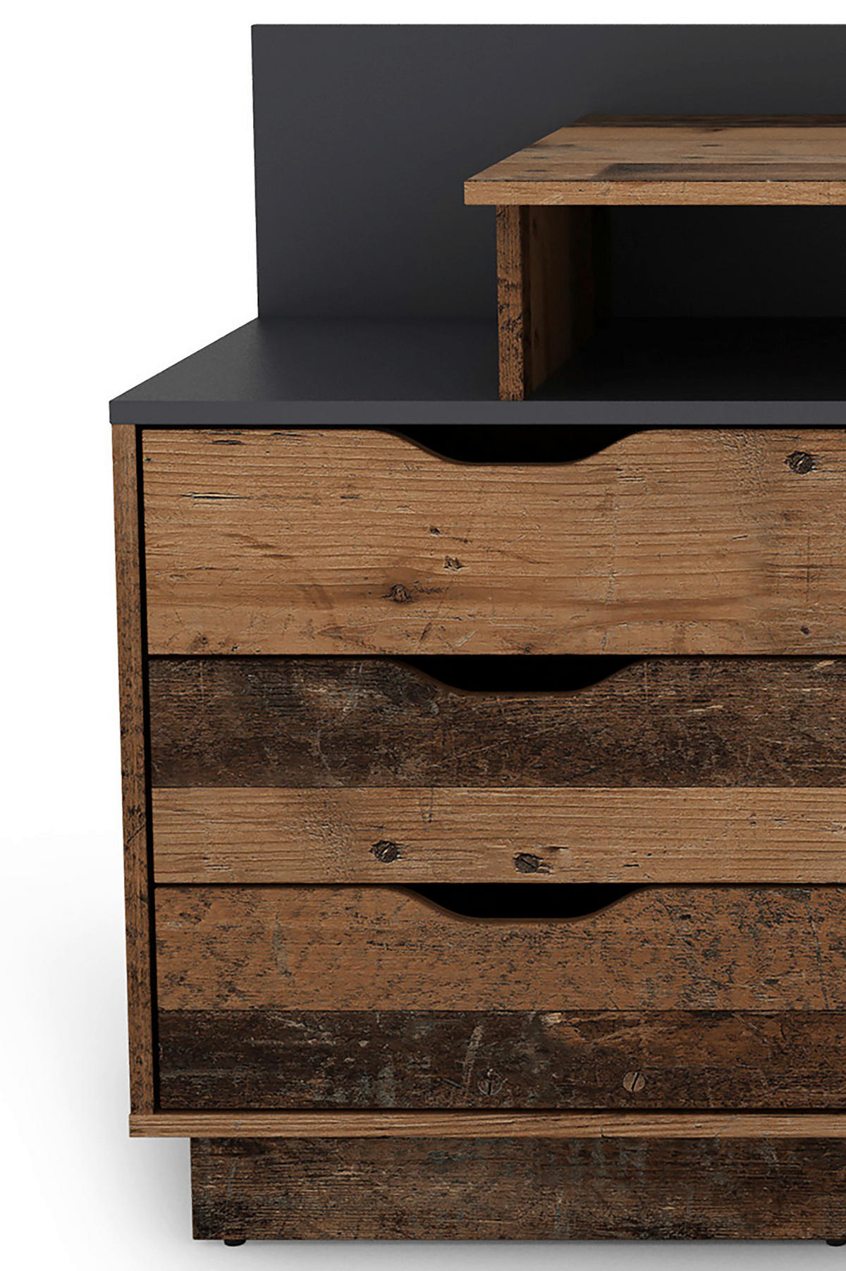 SCHREIBTISCH 138/51,5/83,5 cm  in Anthrazit, Alteiche  - Alteiche/Anthrazit, MODERN, Holzwerkstoff (138/51,5/83,5cm) - MID.YOU