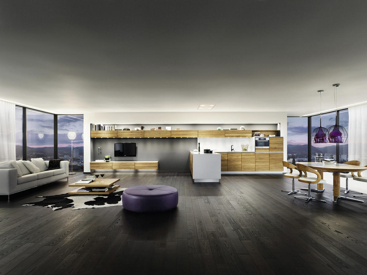 EINBAUKÜCHE VAO  - Eichefarben, Design, Holz - Team 7