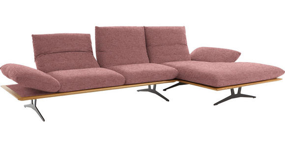 ECKSOFA in Flachgewebe Altrosa 314/159 cm - Schwarz/Altrosa, Design, Holz/Textil (314/159cm) - Dieter Knoll