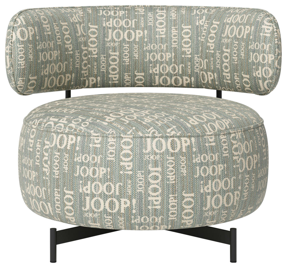 DESIGNSESSEL in Flachgewebe Blau, Grün  - Blau/Anthrazit, Design, Textil/Metall (89/76/89cm) - Joop!