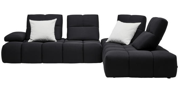 ECKSOFA in Struktur Schwarz 313/233 cm - Schwarz, Design, Kunststoff/Textil (313/233cm) - Emilio Belluti
